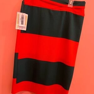 LuLaRoe Red and Black Pencil Skirt